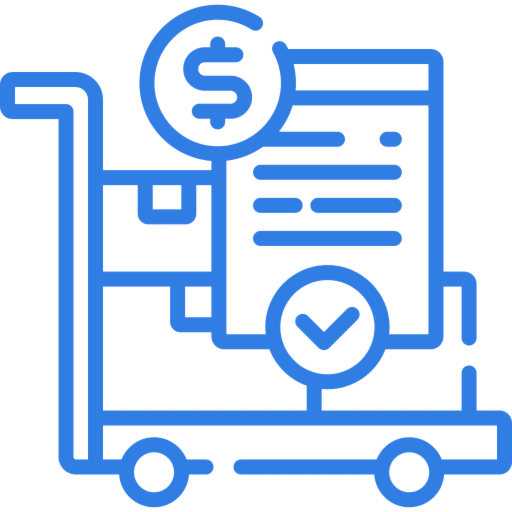 Invoice and payment on a cart icon.